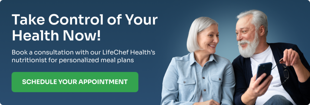 Book a consultation with our LifeChef Health’s nutritionist for personalized meal plans