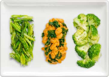 Asparagus, Creamy White Beans, Steamed Broccoli